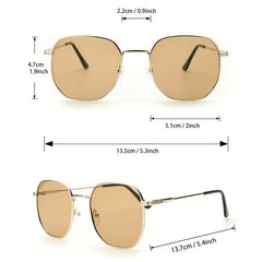 Square Metal Sunglasses UV400 Sun Shades for Beach Travel