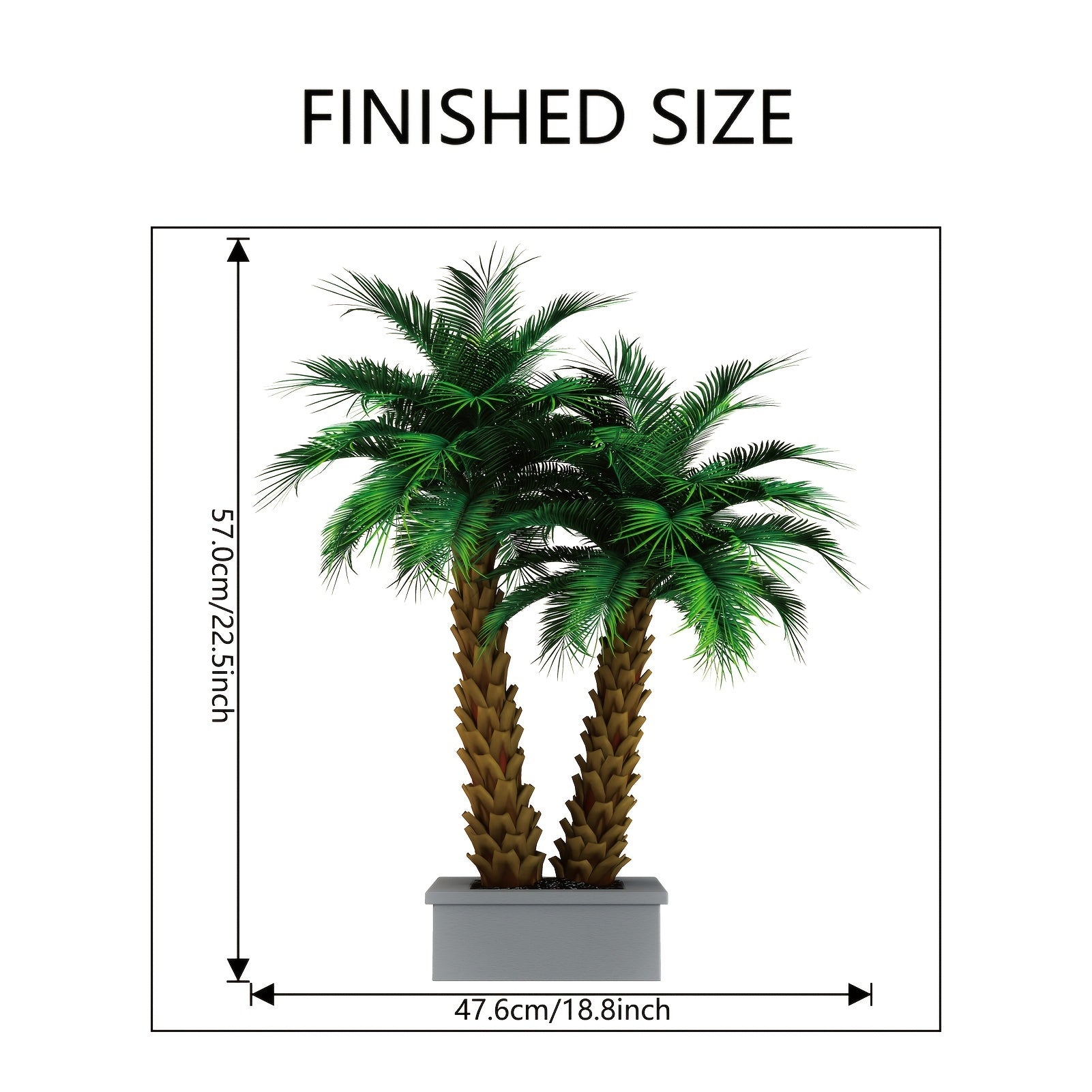 Green Pot Plants Leaves Wall Decal Tropical Potted Plants Wall Sticker