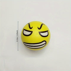 12pcs Smiling Expression Pressure Ball PU Foam Puzzle Toy