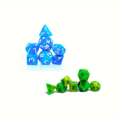 Mini Polyhedral Dice Set Light Green & Green Set & Light & Dark Set
