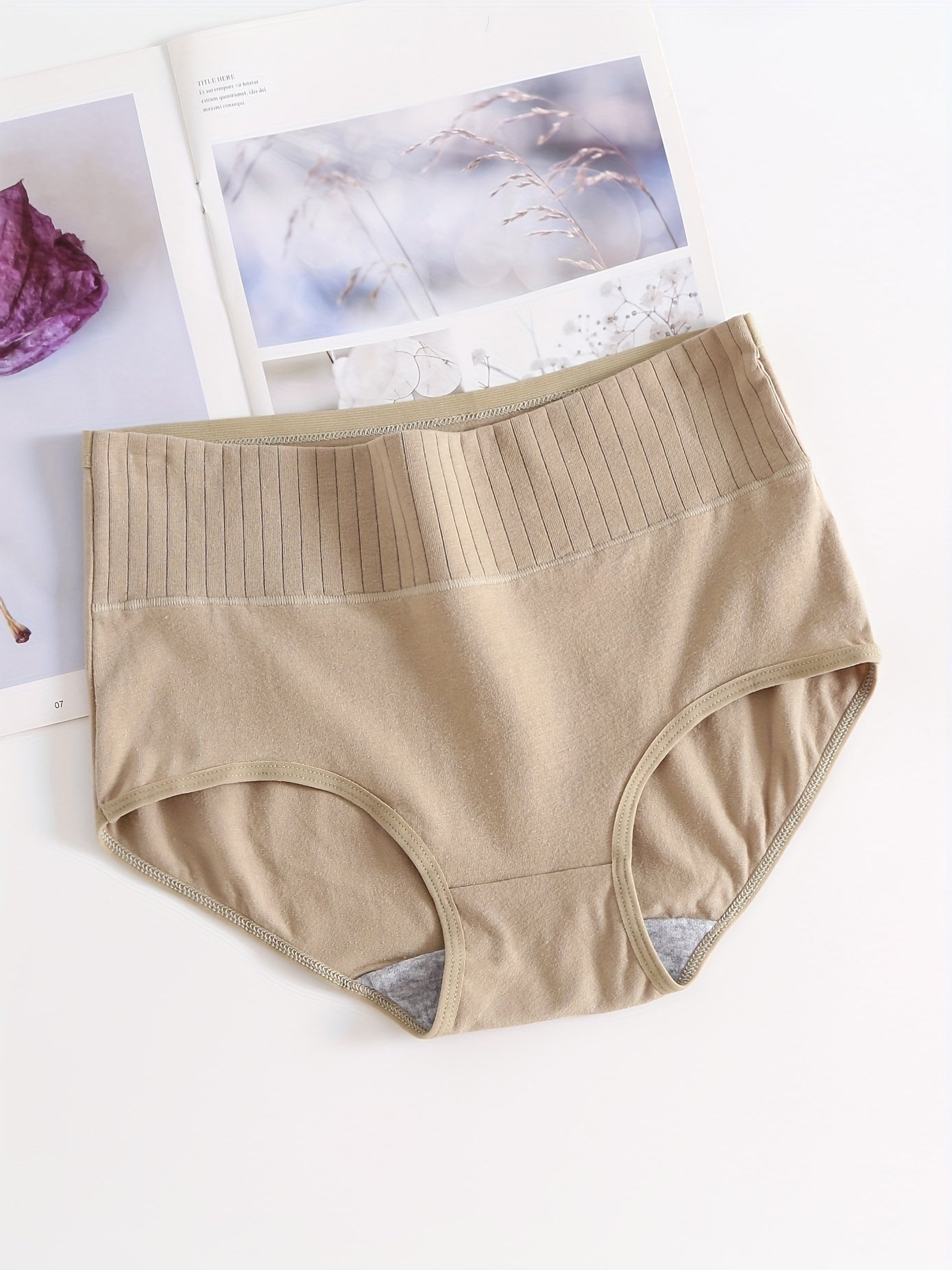 5pcs Solid Briefs Seamless Sports Panties Women's Lingerie