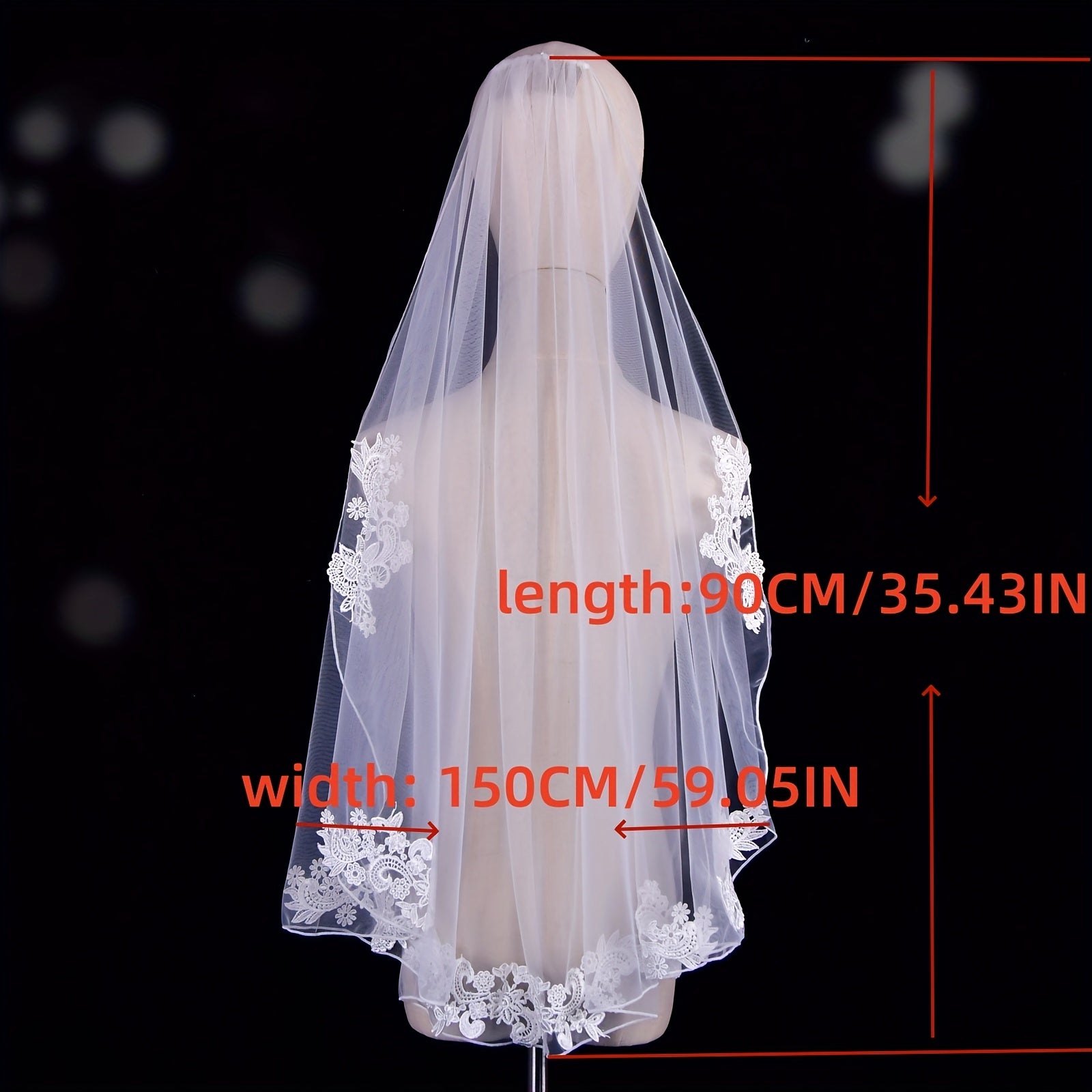 Short Bridal Veil Lace Maturity Holiday Parties Wedding