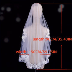 Short Bridal Veil Lace Maturity Holiday Parties Wedding