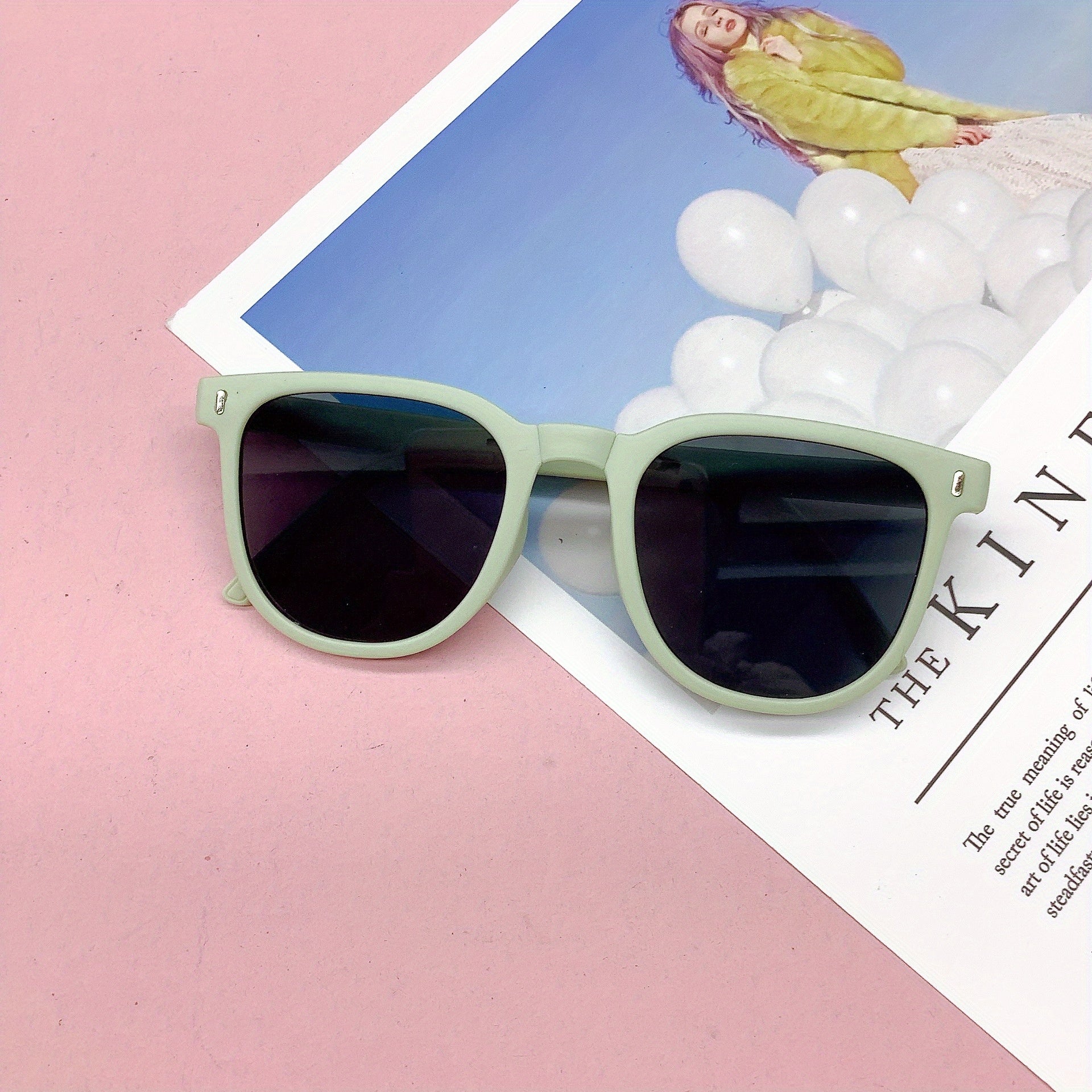 Girl's Square Large Frame Sunglasses for Outdoor Travel