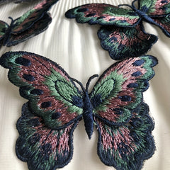 3pcs Butterfly Embroidered Applique Double Layer Sewing Patch for Clothes