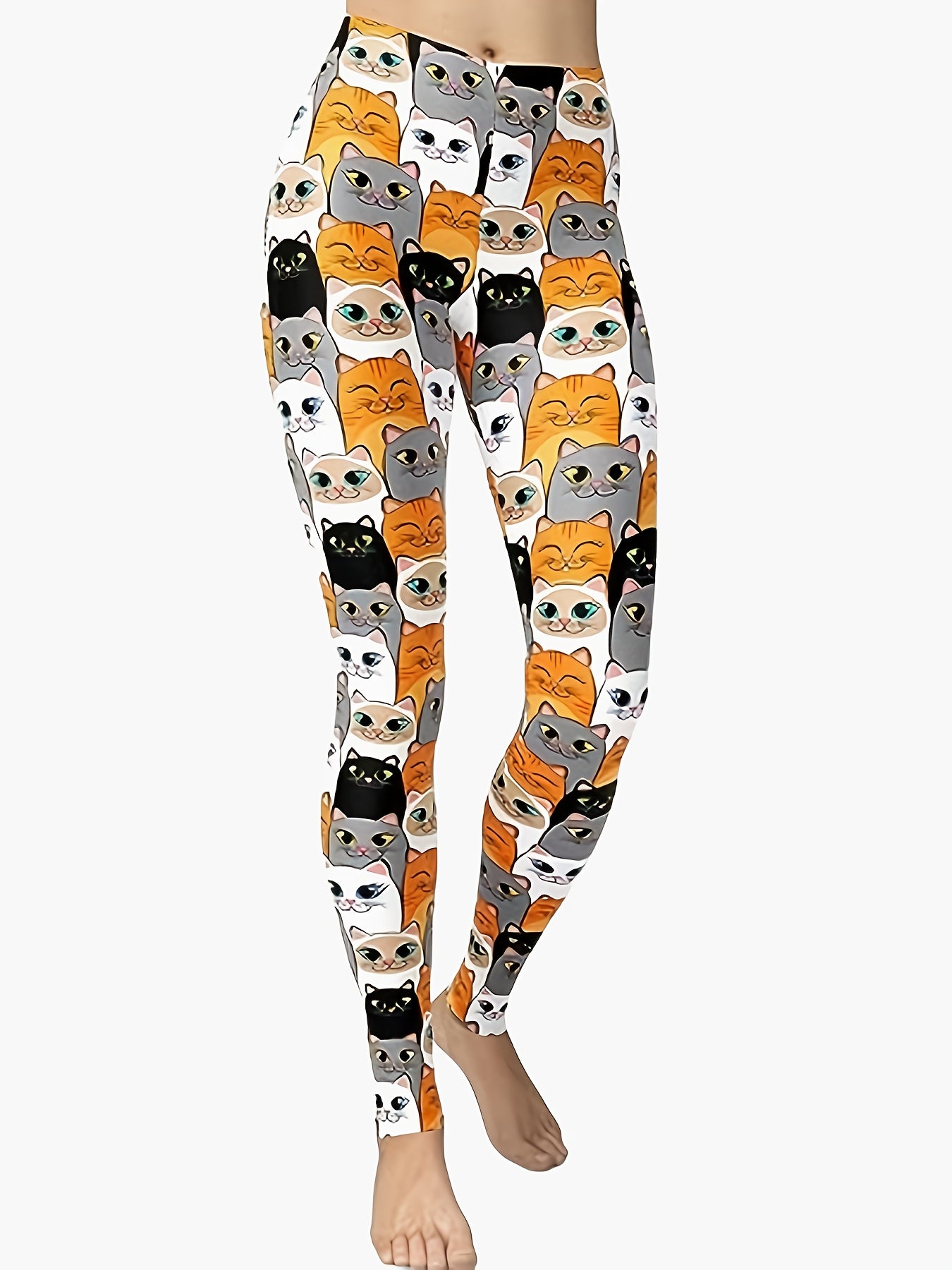 Cats Print Stretch Yoga Fitness Leggings