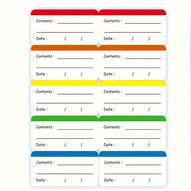 200 Colorful Refrigerator Label Stickers - Food Storage, Removable, Meal Labels