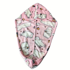 Microfiber Hair Towel With Button Soft Drying Cap Absorbent Towel