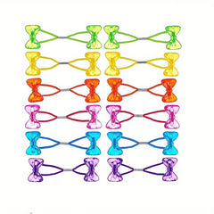 Double Flower Bow Heart Headbands Ponytail Holders for Girls