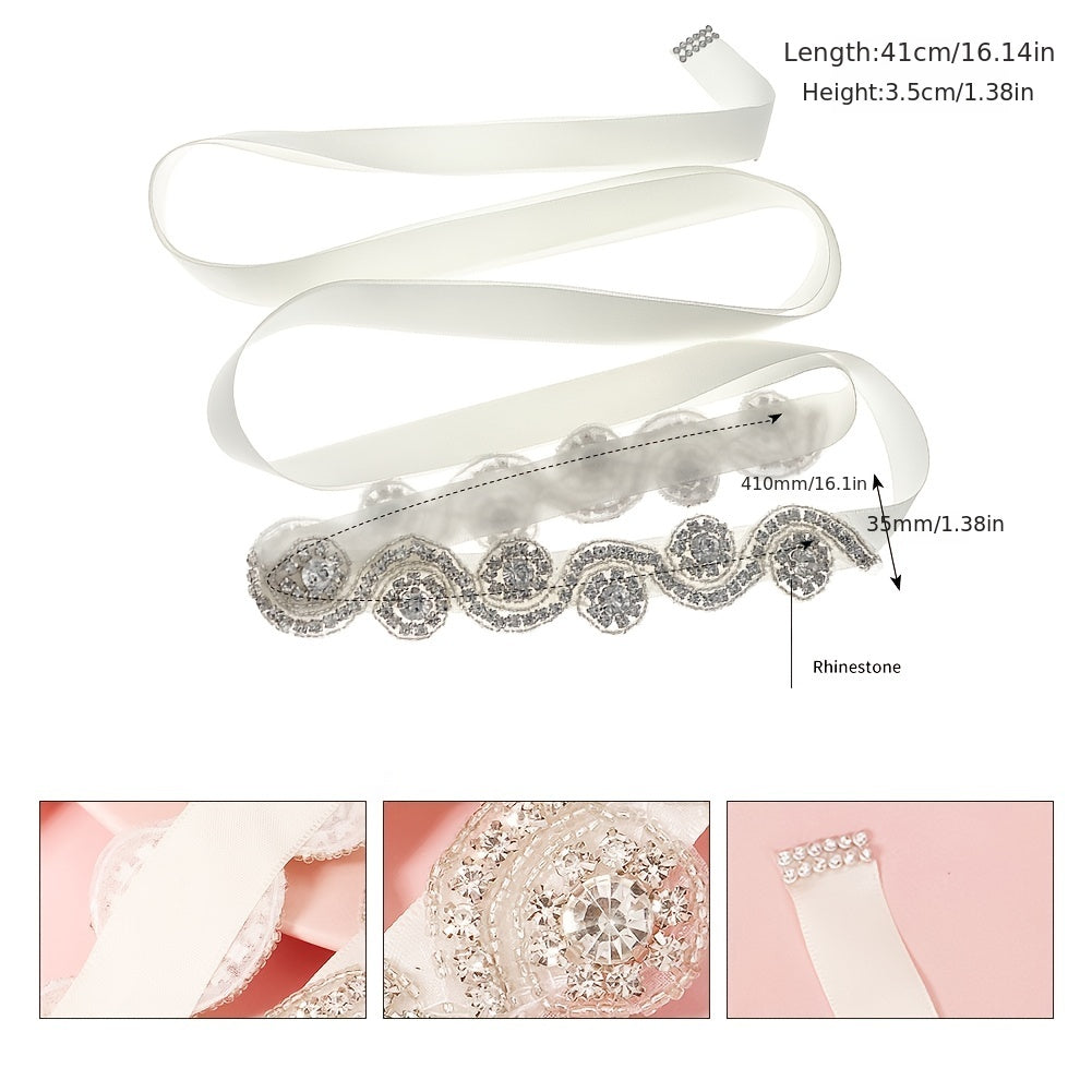 Rhinestone Bridal Belt Wedding Dress Waist Chain Sash Silvery Belt Handcrafted
