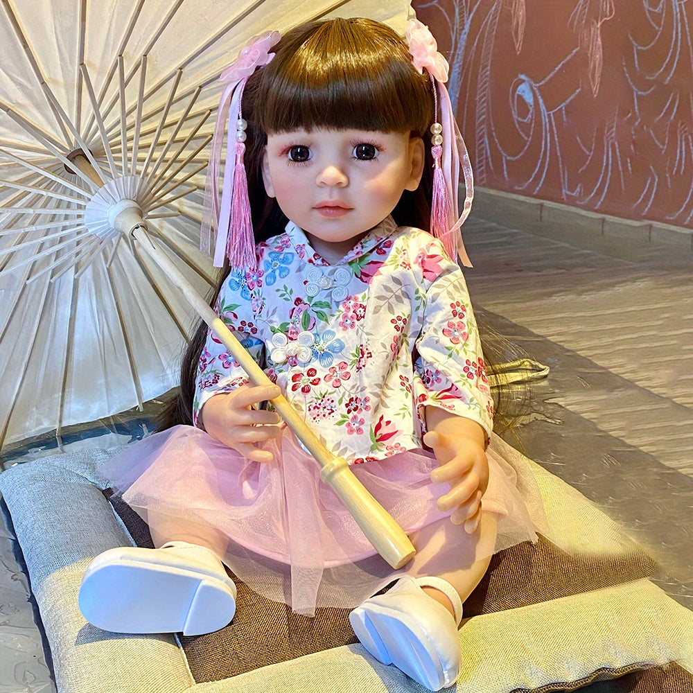 Silicone Simulation Baby Doll Girl Toy Dress Up Hair Styling
