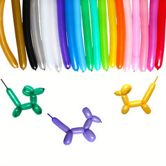 100Pcs Pack Biodegradable Twisting To Dog Shape Balloon Colorful Modelling Magic