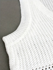 Solid V Neck Sleeveless Sweater Vest Women's Clothing