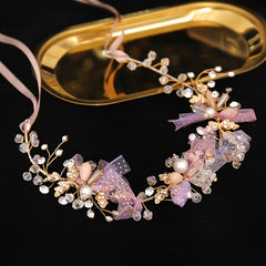 Colorful Crystal Braided Headbands for Bride