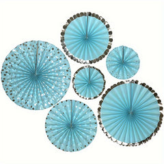 6pcs Colorful Paper Fan Flower Set for Birthday Wedding Room Party