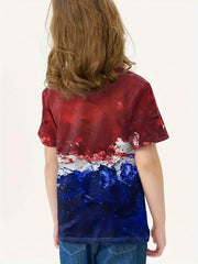 3D PEACE LOVE AMERICA Short Sleeve T shirt Kids Pullover Tops Summer