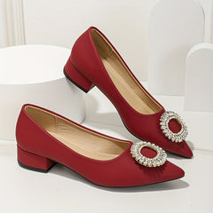 Women's Rhinestone Slip On Soft Sole Point Toe Shoes