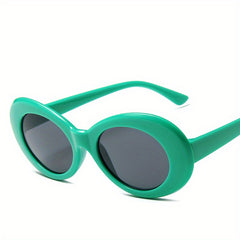 Men's Retro Round Frame Oval Sunglasses