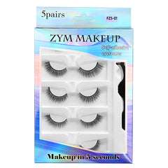 5 Pairs Holographic Self-Adhesive Eyelashes with Tweezers