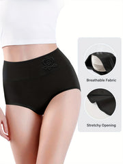 4pcs Floral Pattern Briefs Stretchy Intimates Panties Women's Lingerie