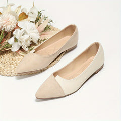Women's Colorblock Ballet Flats Soft Sole Slip On Shoes