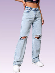 Washed Wide Legs Jeans Women's Denim Jeans