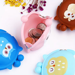Owl Silicone Coin Purse for Girls - Cute Cartoon Small Storage Bag
