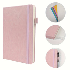 Customizable A5 Dotted Journal Soft PU Leather Cover Multiple Colors Green Lined