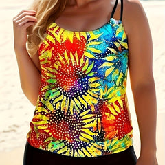 Sunflower Tankini Set Women's Two Piece Swimsuit