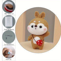 1pc Squirrel Wool Felt Poking Diy Material Bag Needle Felting Gift Sewing