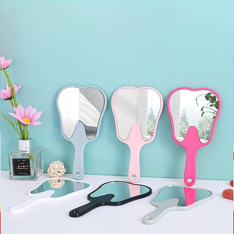 Tooth Shaped Handheld Mirror Makeup Mirror