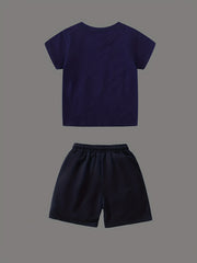 Boys Dinosaur Print Casual Outfit T shirt & Shorts Summer Clothes Set