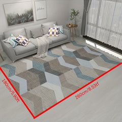 Modern Geometric 6'X8 5' Area Rug Minimalist Distressed Rug