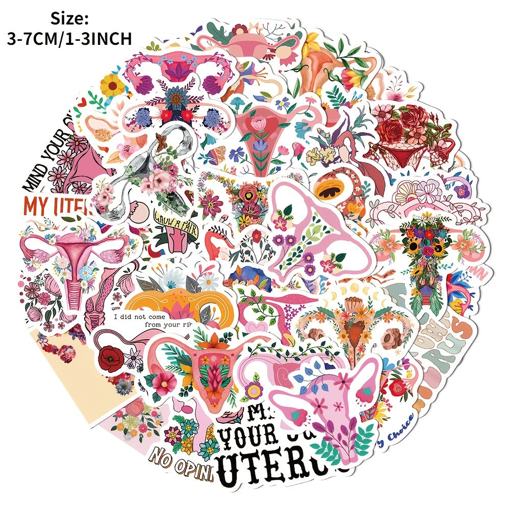 50pcs Uterus Flower Series Graffiti Sticker Motorcycle Laptop Cup Waterproof