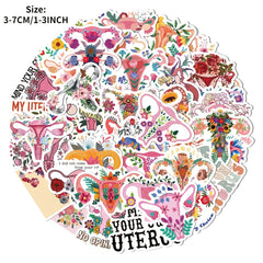 50pcs Uterus Flower Series Graffiti Sticker Motorcycle Laptop Cup Waterproof