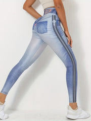 High Waist Denim Leggings Skinny Yoga Pants Women's Activewear