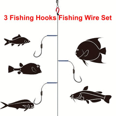 Stainless Steel Fishing Hooks Wire Set with 3 Hooks