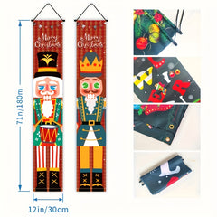 2pcs Nutcracker Christmas Couplets Holiday Party Santa Decorating