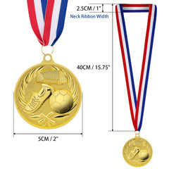 Golden Football Medal 5.08 cm for Soccer Competitions