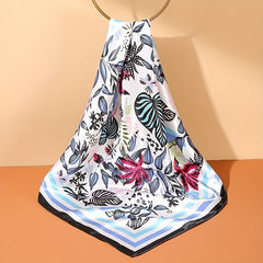 Vintage Flower Print Bandana Square Scarf Head Wrap for Women