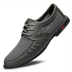 Men's Derby Shoes With Ventilation Holes Lace Up Front