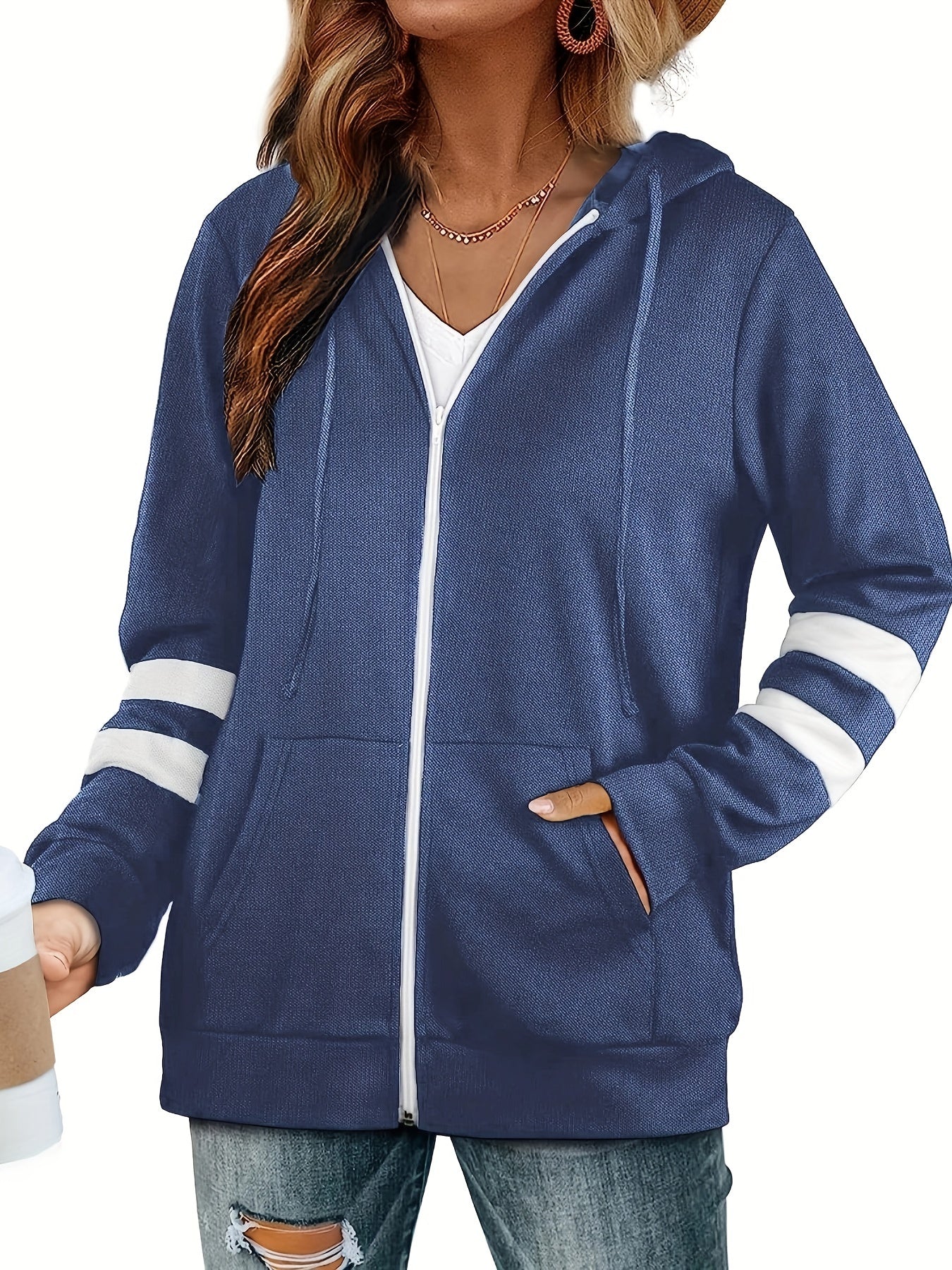 Zip Up Pocket Hoodie Long Sleeve Hoodies