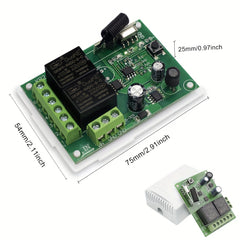 Universal Remote 12-24V 2CH Relay Receiver 433Mhz Control Switch