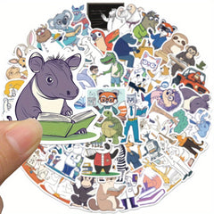 50pcs Cartoon Animal Stickers Waterproof Vinyl Sticker for Water Bottle Laptop P
