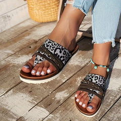Leopard Print Outdoor Slippers Non slip Beach Sandals
