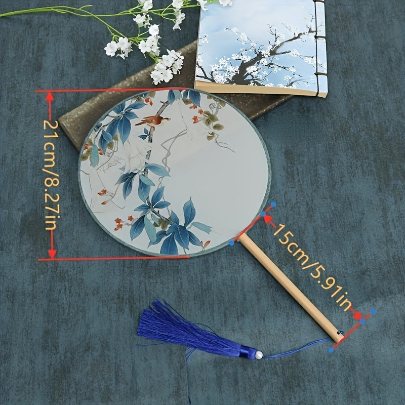 Ancient Style Translucent Round Fan With Tassel
