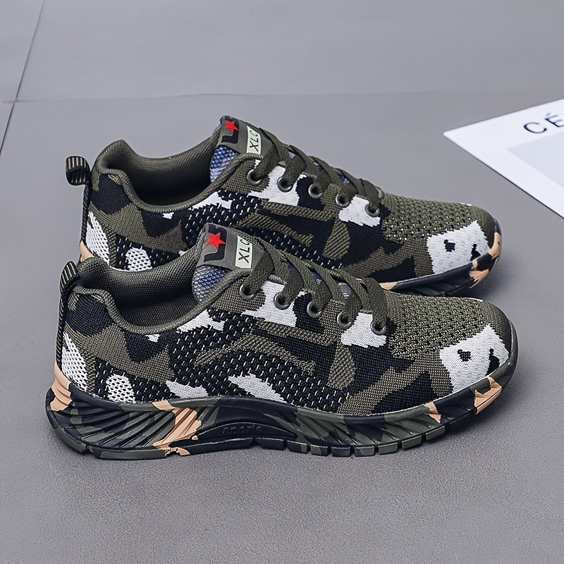 Camo Lace Up Running Sports Shoes Platform Sneakers Women's Footwear