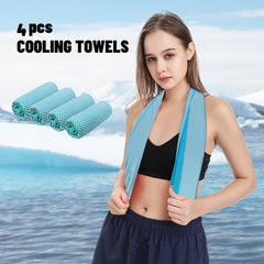 4pcs Cooling Microfiber Towels Breathable Soft Sports Towel