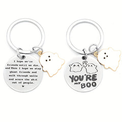 Halloween Ghost Stainless Steel Keychain - Friends Forever Gift