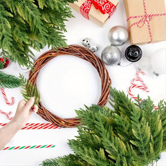 20pcs Realistic Christmas Pine Needle Branches for DIY Wreaths and Home Decor